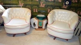 Matching barrel swivel chairs
