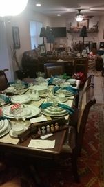 Dining Table with Lenox China