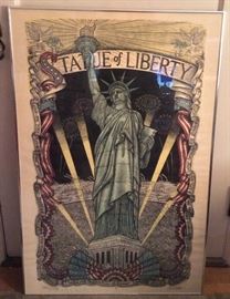 Signed 1986 Statue of Liberty lithograph by James Grashow, 27" x 41", edition of 400