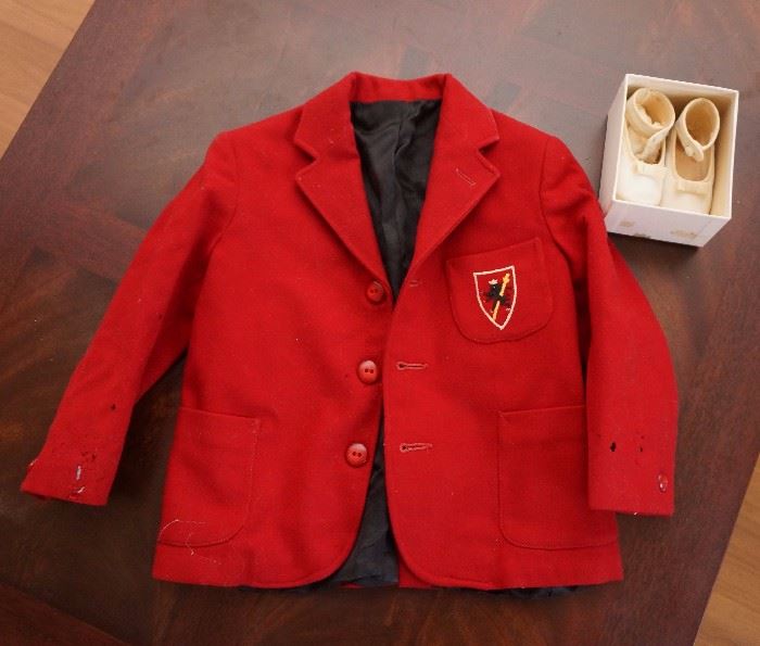 Child's sport jacket and baby shoes
