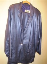 a lovely blue leather pantsuit in great condition