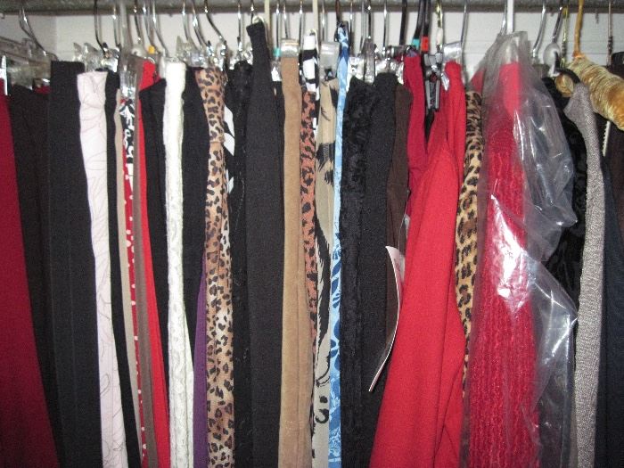 closet full of fine clothing including Susan Graber