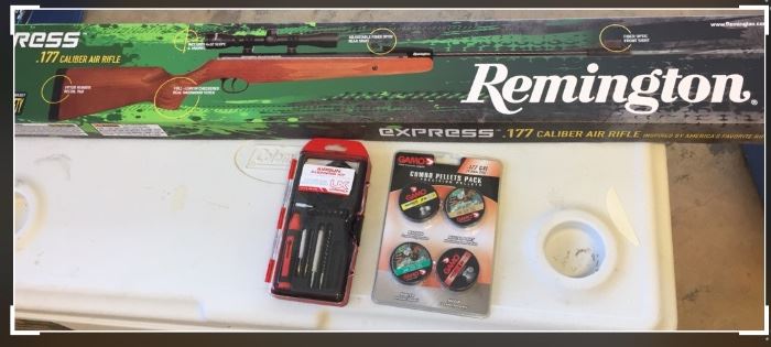 Remington .177 Rifle, scope, pellets and cleaning kit.