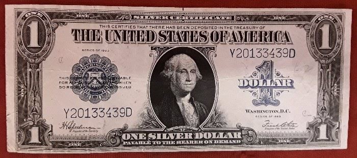 1923 Silver Dollar Blue Seal Note