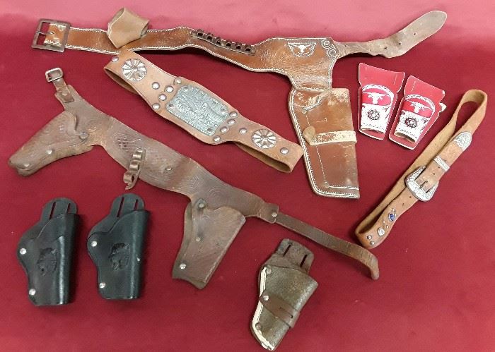 Vintage Lot of Child's Holsters and Belt