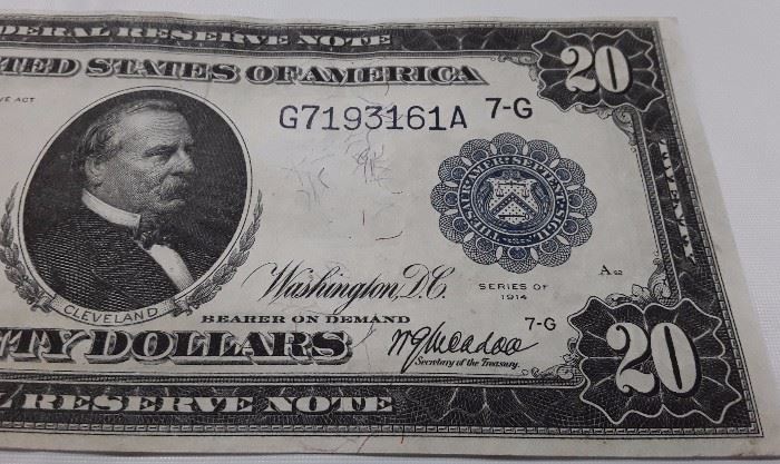 1914 $20 Dollar Large Size Note