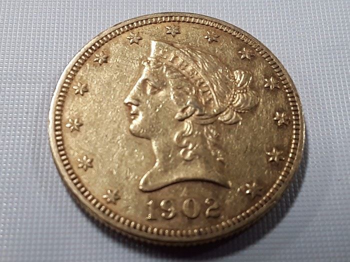 1902 $10 Gold Liberty Gold Coin