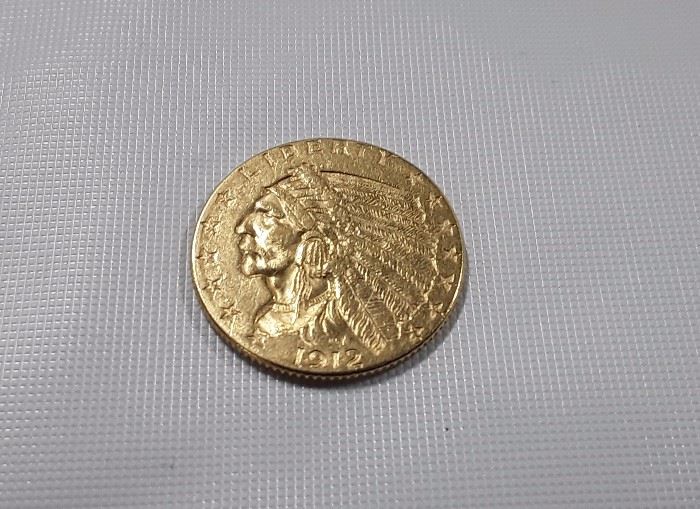 1912 $2 1/2 Indian Gold Coin