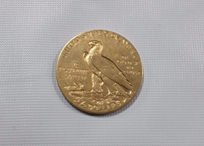 1908 $2 1/2 Indian Gold Coin