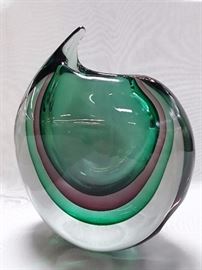 Large Murano Wave Glass Vase