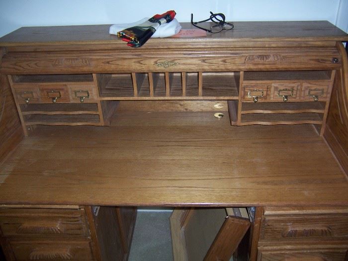 Solid Oak Roll top desk