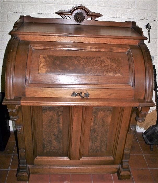 :  Victorian Walnut Cylinder Desk