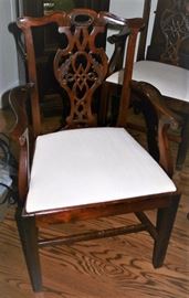 Baker Dining Table w/3 Leaves & 8 Chippendale Style Chairs