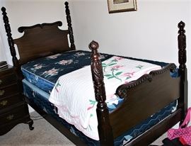 Matching Mahogany Single Beds w/Spring Air Mattresses
