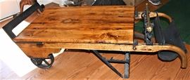 Antique Warehouse Cart Coffee Table w/Scale