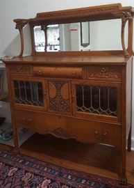 Antique Garden Oak Side Board Circa 1890's