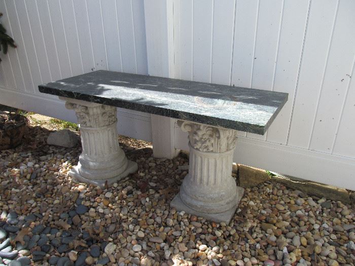 Granite top garden table