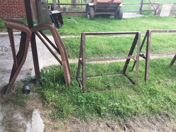 Trailer ramps and iron saw horses