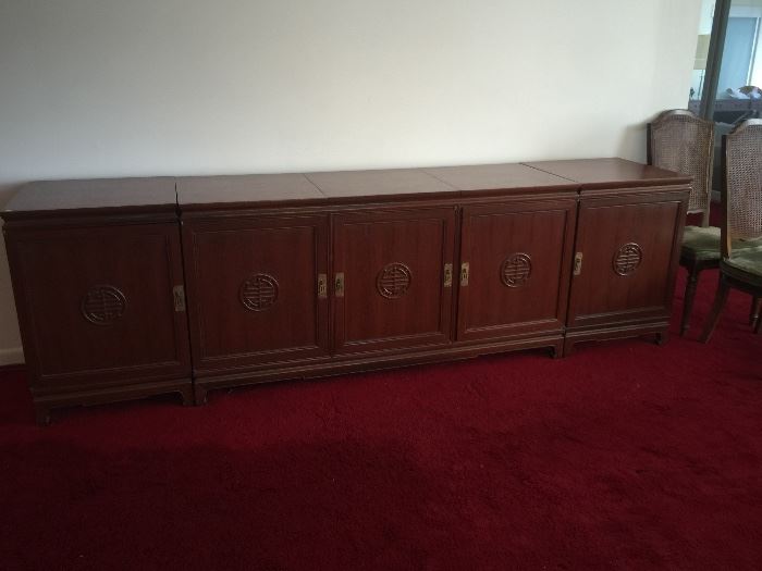 Teak Credenza with built in speakers comes apart in 4 sections