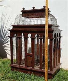 30-Inch Tall Wood and Wire Decorative Bird Cage