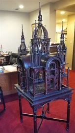 6-Foot Tall Wire and Wood Decorative Bird Cage