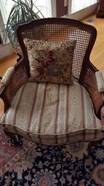 French caned back arm chair