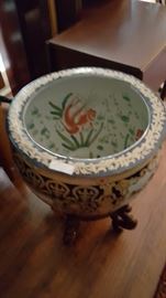 Porcelain Fish Bowl on Stand