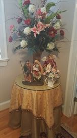lovely silk arrangement, and nativity