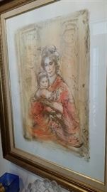 Rare Rare Edna Hibel Limited Edition Signed and Numbered 20/300 Elsa and the Baby