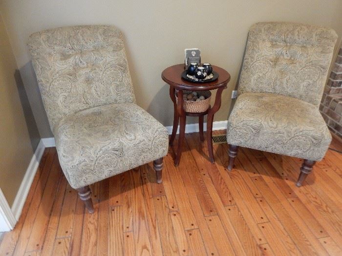 Matching Slipper Chairs beautifully upholstered