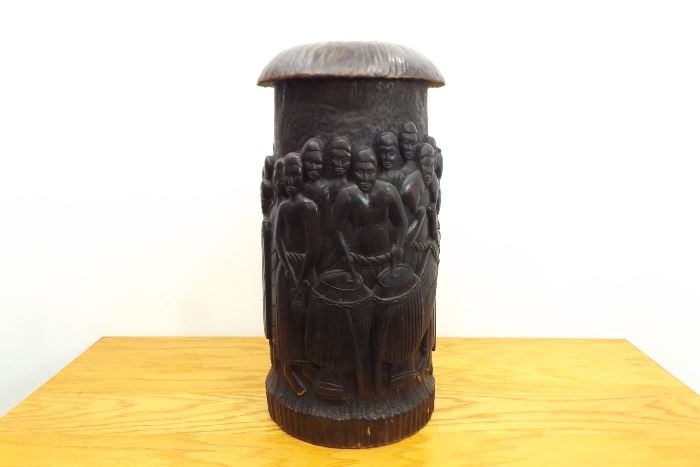 LARGE 24" Heavy Wood Carved 360 Degree African Tribal Legacy Totem
