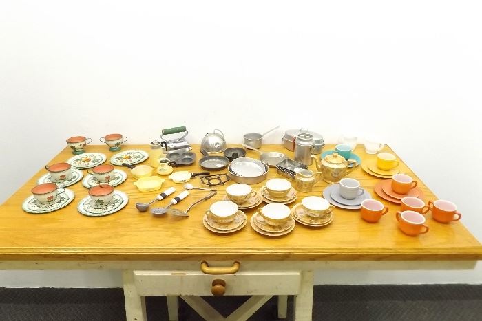 Lot of Vintage Play Tea, Kitchen, etc. Sets

