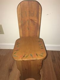 child's primitive "time out" chair