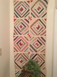 stunning Lincoln log hand made quilt / is folded and is full size