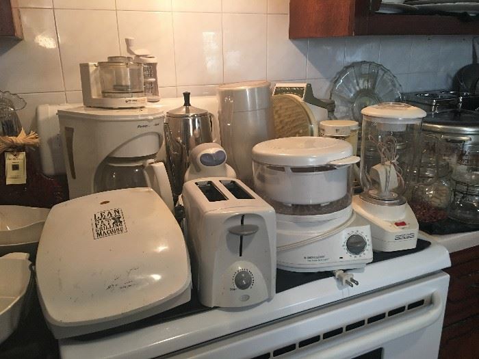 various kitchen appliances