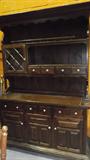 ethan allen dark pine serving hutch