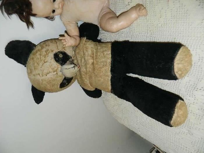 Look How Old Teddy Bear & Doll