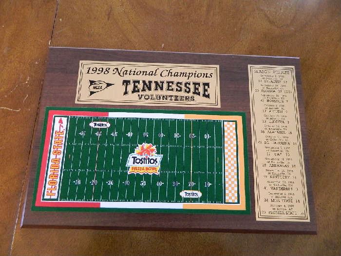 1998 National Champions, Tennessee Plaque, Great Collectible
