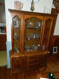 Bassett china cabinet filled with American Fostoria, and other crystal!