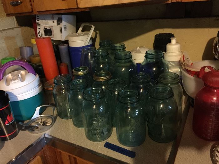 Tons and tons of Ball jars!! This is only a small sampling of the amount of jars in the home!!