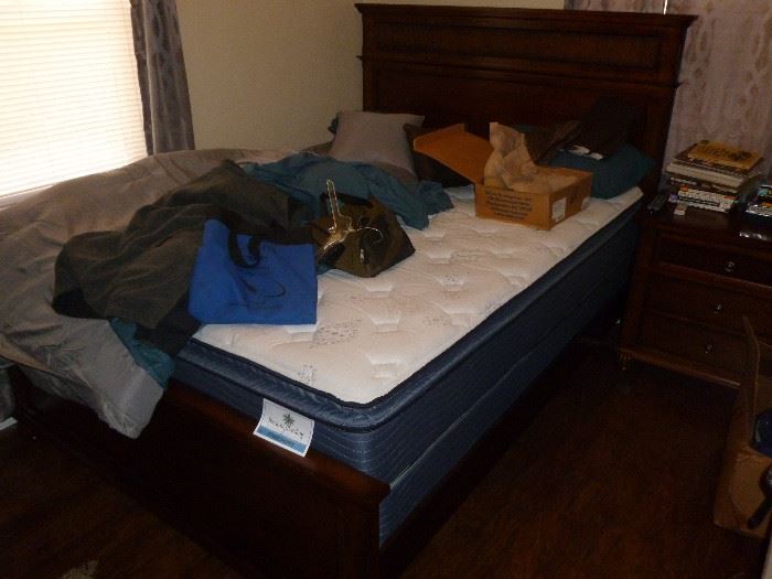 Queen Size Bed (Headboard, Foot Board, Matress and Box)