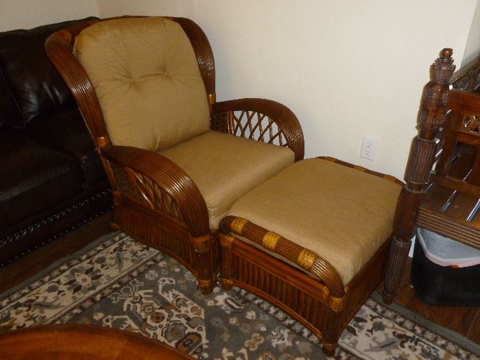 Bamboo Chair with Hassock