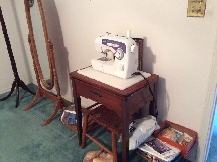 Sewing machine, patterns, sewing supplies and buttons galore!