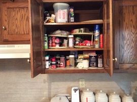 Condiments & food that is still in date. 