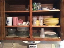 Various plates, cups, & miscellaneous