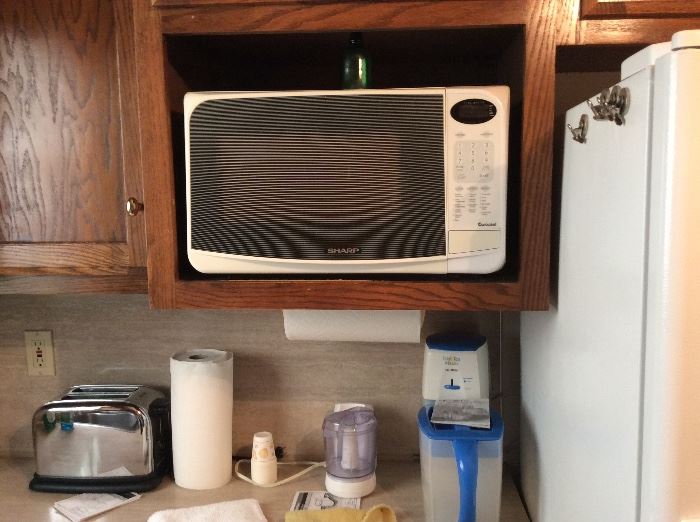 Microwave, toaster, can opener, 