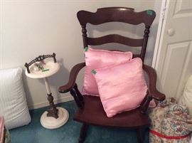 Rocker, vintage smoking stand, rocking chair