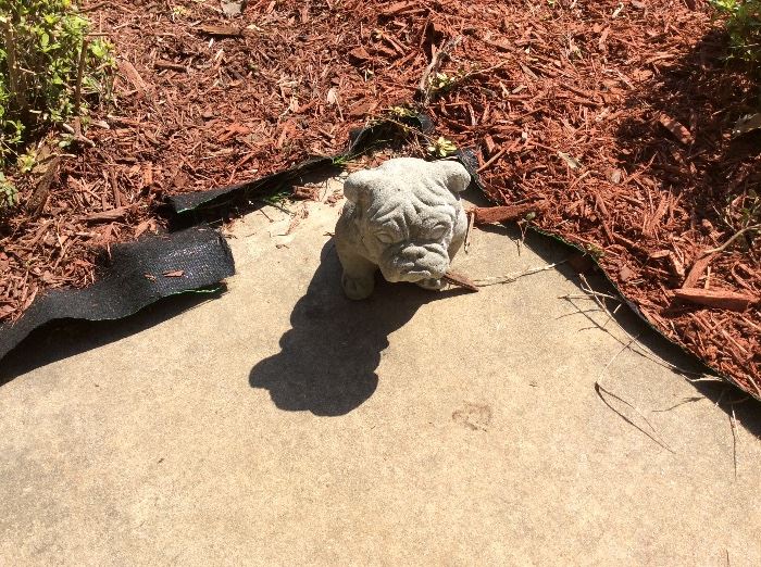 Concrete pug ornament