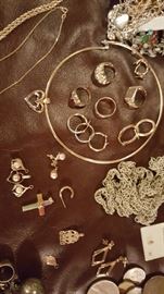 MOST PIECES IN PHOTO ARE 14K GOLD.