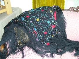Very nice antique piano shawl